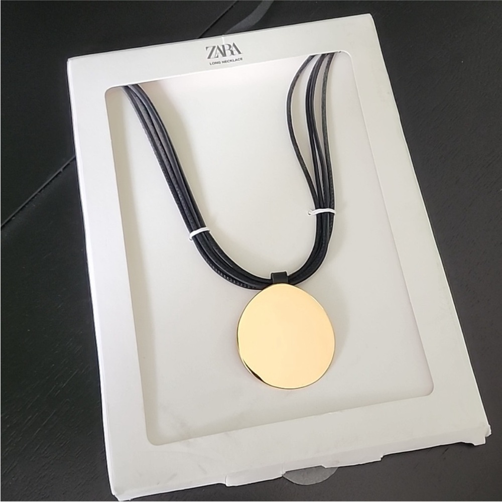 zara leather cord necklace